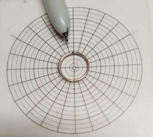 Judy Larson's No Measure Hearts, Any Size, Any Gauge  - , Contemporary Wire Jewelry, Butane Torch, Soldering, Solder, Center a closed ring on a circle center finder grid